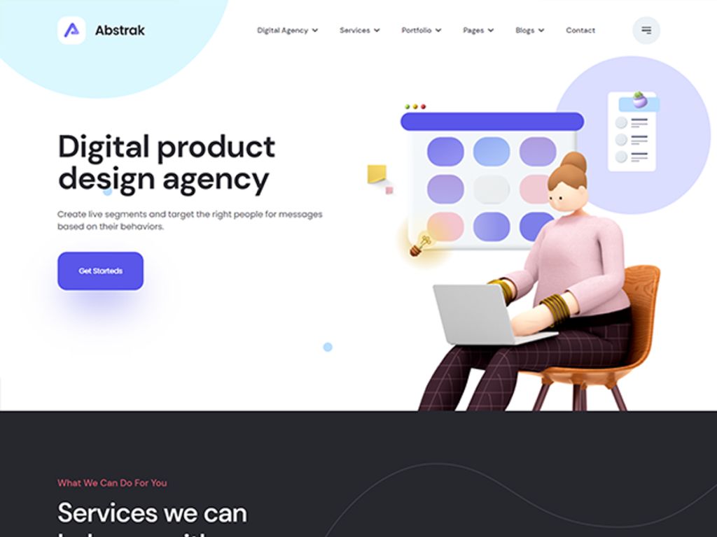 Creative Agency Portfolio WordPress Theme - Abstract