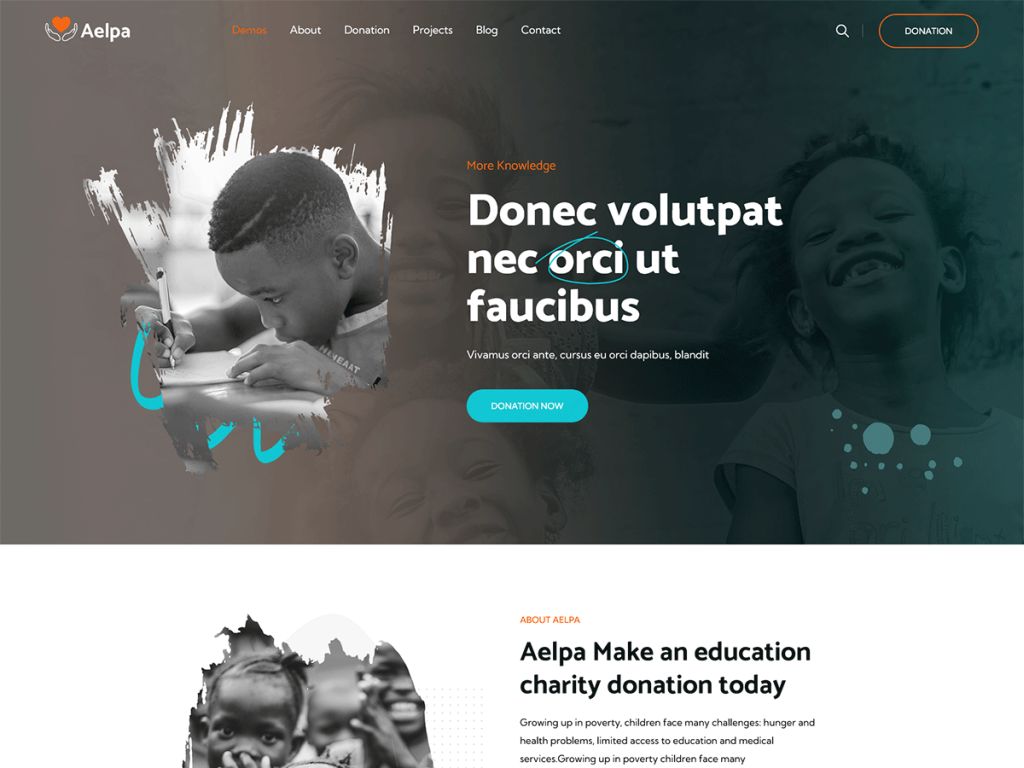 Premium Charity WordPress Theme - Aelpa