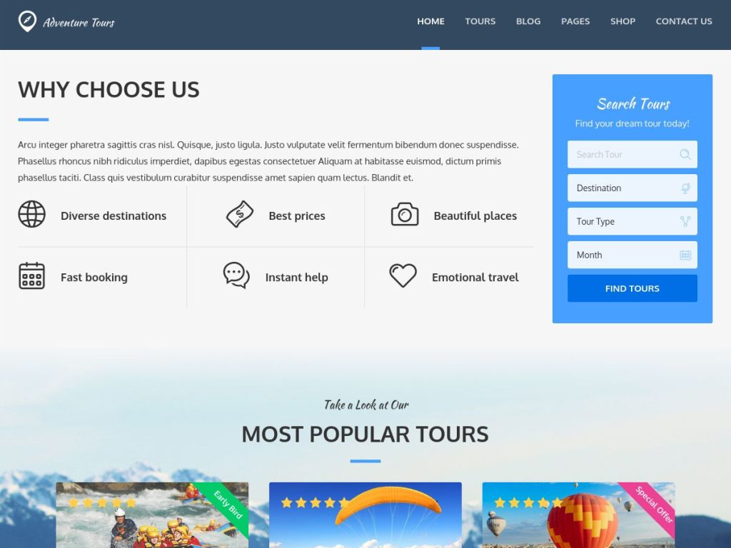 Travel Adventure Tours WordPress Theme