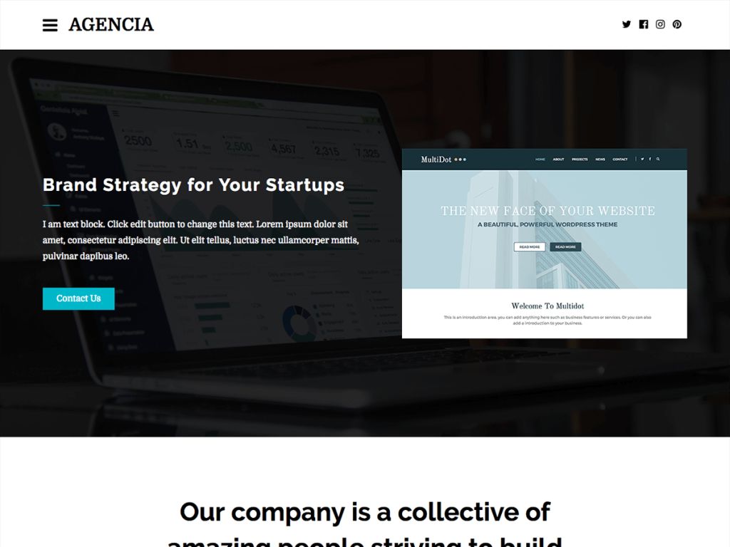 Business Agency WordPress Theme - Agencia